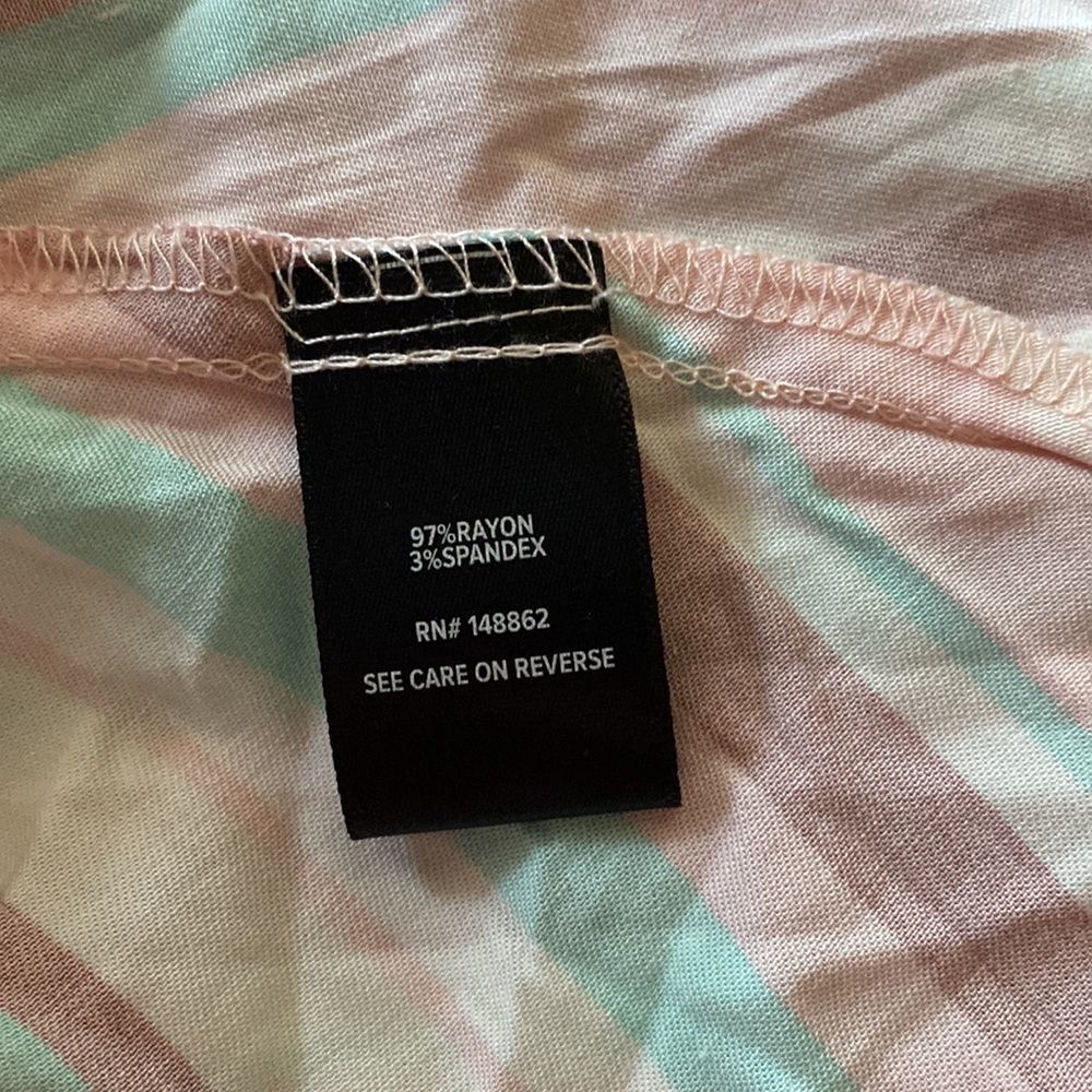 TORRID size 4X pink stripe sharkbite BABYDOLL STRETCH CHALLIS DOLMAN SLEEVE TUNI - Picture 4 of 6